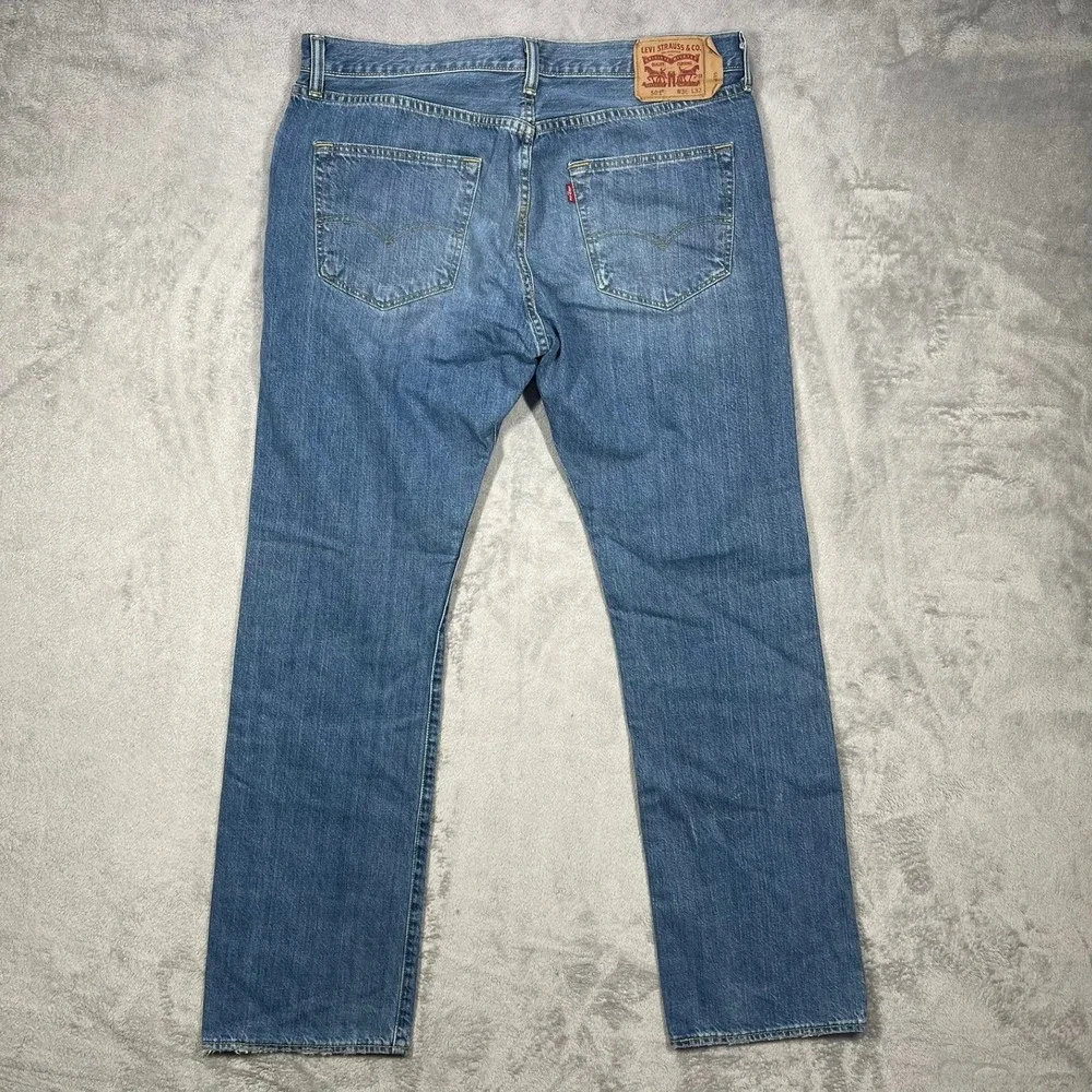 Levi's 501 Jeans Mens 38x31 Blue Distressed Straight Leg Button‎ Fly READ
